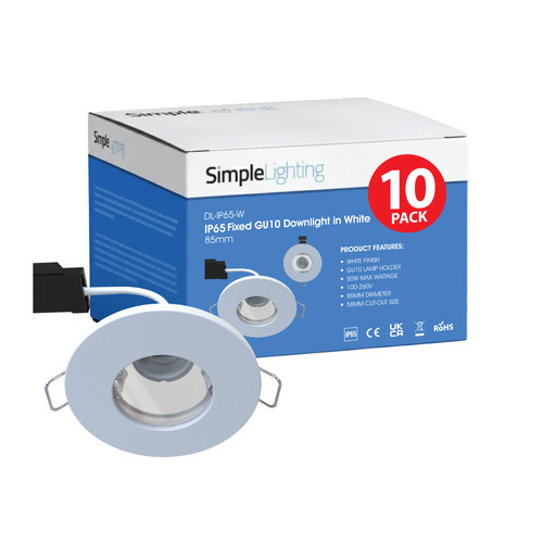 White gu10 downlight - white,