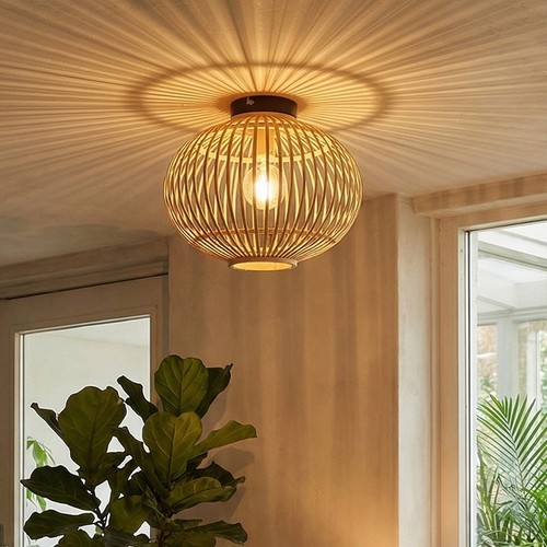 Natural wicker rattan ceiling - wicker,