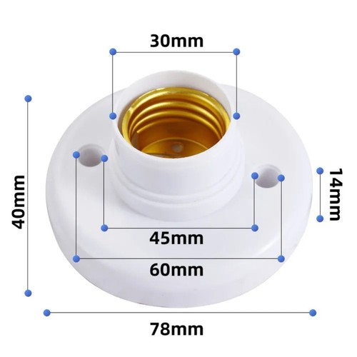 E27 screw bulb holder white - screw,