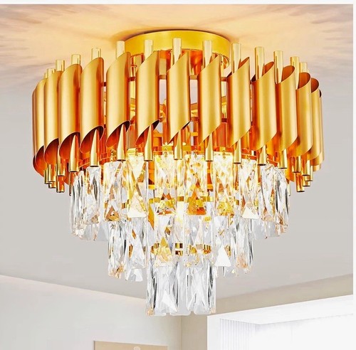 Gold crystal ceiling light - gold,
