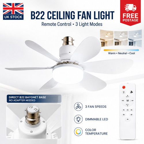 B22 bayonet ceiling fan light - bayonet,